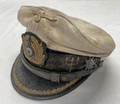 AGED MUSEUM QUALITY REPRODUCTION WW2 STYLE U-BOAT KRIEGSMARINE CAP