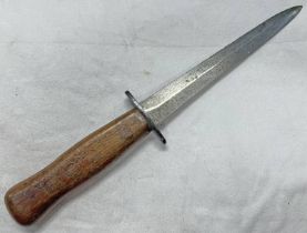 WOODEN HANDLE FS FIGHTING KNIFE WITH 16.