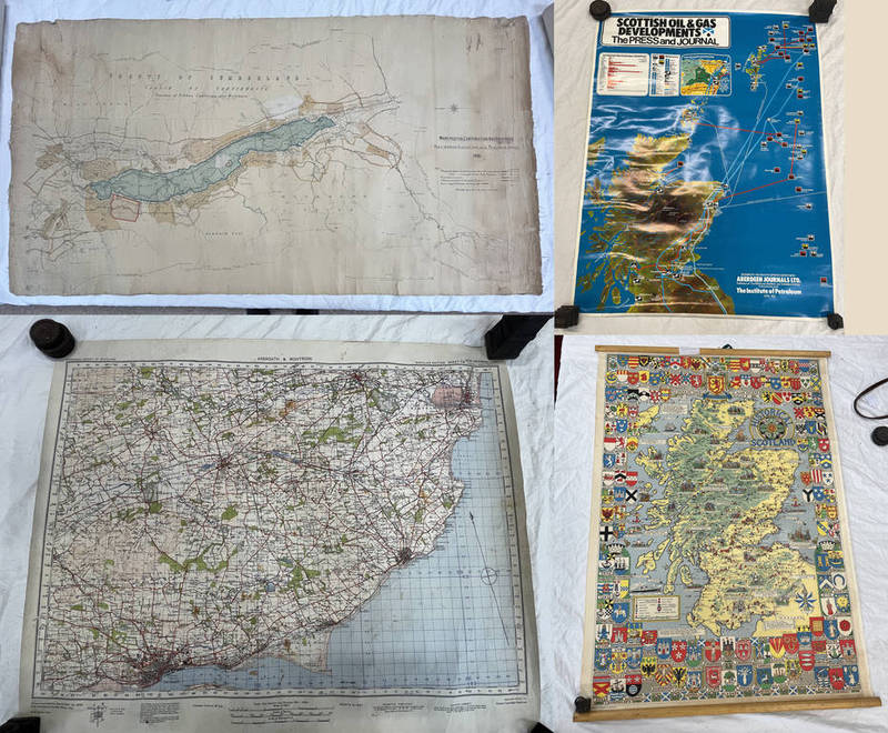 1982 POSTER OF SCOTTISH OIL AND GAS FIELDS, ARBROATH AND MONTROSE OS MAPS ,