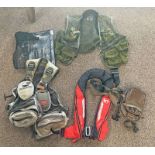 VARIOUS FISHING RELATED ACCESSORIES TO INCLUDE FISHPOND FLY VEST, VISION CHEST PACK,