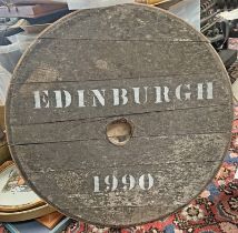 EDINBURGH 1990 WHISKY BARREL LID