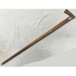 CARVED WOODEN SHEPHERDS AXE,