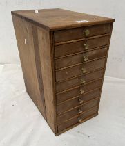 20TH CENTURY 9 DRAWER UNIT, EACH DRAWER WITH SECTIONAL INTERIOR, 41.