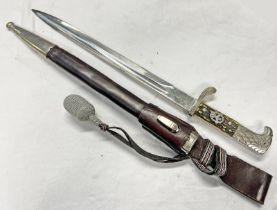 GERMAN WW2 POLICE PARADE / DRESS BAYONET BY ACS (ALEXANDER COPPEL SOLINGEN) WITH STAG GRIPS, 32.