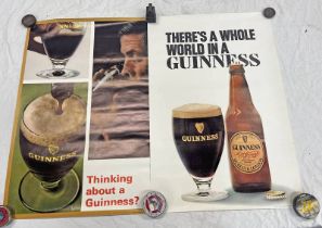 2 UNFRAMED GUINESS POSTERS,