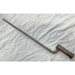 DAWES SOCKET BAYONET WITH 38.5CM LONG TRIANGULAR BLADE, 51CM LONG OVERALL, MUZZLE HOLE IS 2.