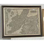 FRAMED MAP - NORTHERN PART OF ARGYLLSHIRE, DRAWN BY W JOHNSON ENGRAVED BY J & G MENZIES,