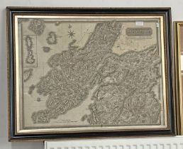 FRAMED MAP - NORTHERN PART OF ARGYLLSHIRE, DRAWN BY W JOHNSON ENGRAVED BY J & G MENZIES,