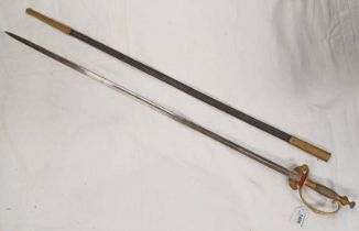 AUSTRO HUNGARIAN DRESS SWORD BY WK & CO 84 CM LONG BLADE ETCHED WITH SCROLLING FOLIAGE,