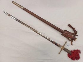 SCOTTISH OFFICERS CROSS HILTED BROAD SWORD BY ANDERSON & SONS LTD, EDINBURGH, GLASGOW, WITH ITS 82.