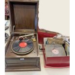 COLUMBIA GRAFONOLA GRAMOPHONE PLAYER RETAILED BY BARR COCHRANE MUSIC SELLER ELGIN WITH A SELECTION