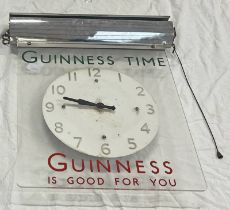 GUINESS ADVERTISEMENT CLOCK "GUINESS TIME GUINESS IS GOOD FOR YOU" 41 CM LONG