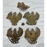 FIVE IMPERIAL GERMAN / WW1 PICKELHAUBE HELMET PLATES -5-