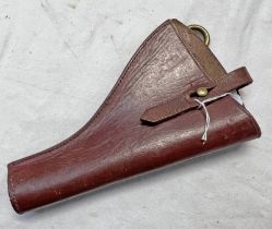 WW1 BRITISH 1908 PATTERN LEATHER HOLSTER BY WOLFSKY & CO DATED 1918 WITH CLEANING ROD