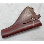 WW1 BRITISH 1908 PATTERN LEATHER HOLSTER BY WOLFSKY & CO DATED 1918 WITH CLEANING ROD