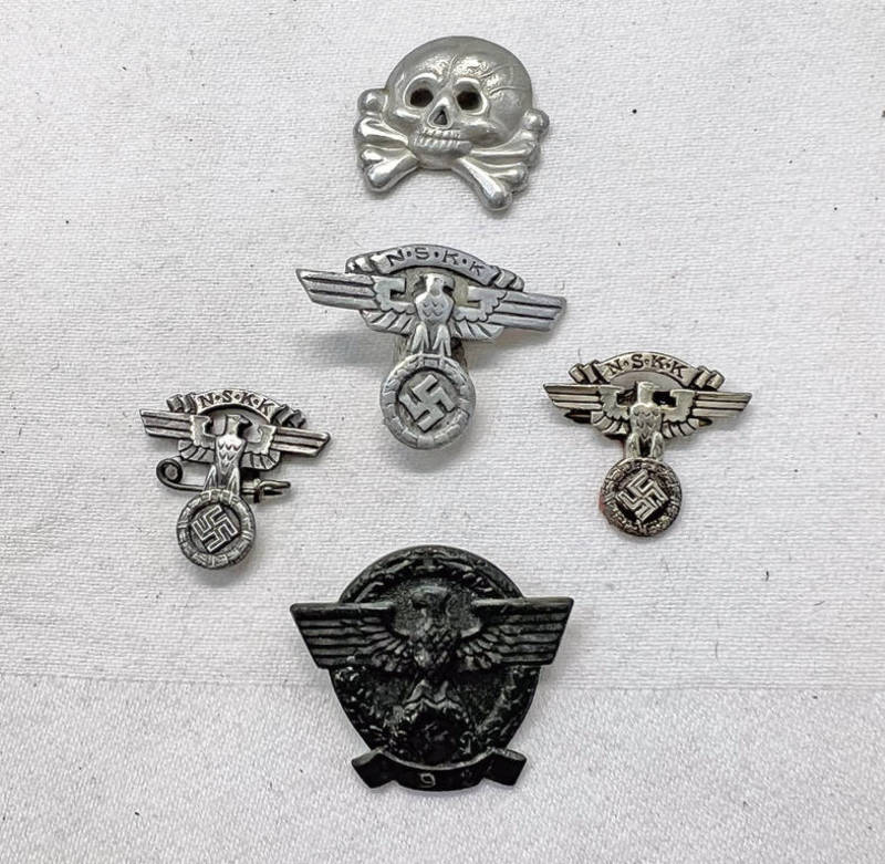 3 GERMAN THIRD REICH STYLE NSKK BADGES,