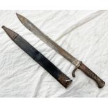 GERMAN SAW BACK BUTCHER BAYONET BY DEUTSCHE MASCHINENFATRIK A-G DUISBERG WITH 36.