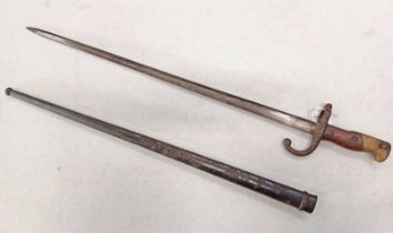 FRENCH GRAS BAYONET WITH MATCHING SERIAL NUMBER 28315 TO SCABBARD WITH 52.