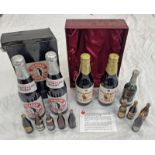 TWO BOTTLES OF 33 CL EVERARDS PEGUINIALE, 2 BULMERS CIDER CENTENARY BOTTLES INC ASE, NOVAL LB PORT,