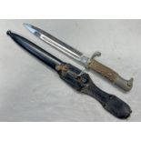 WW2 GERMAN K98 STAG GRIPPED DRESS BAYONET WITH 19.