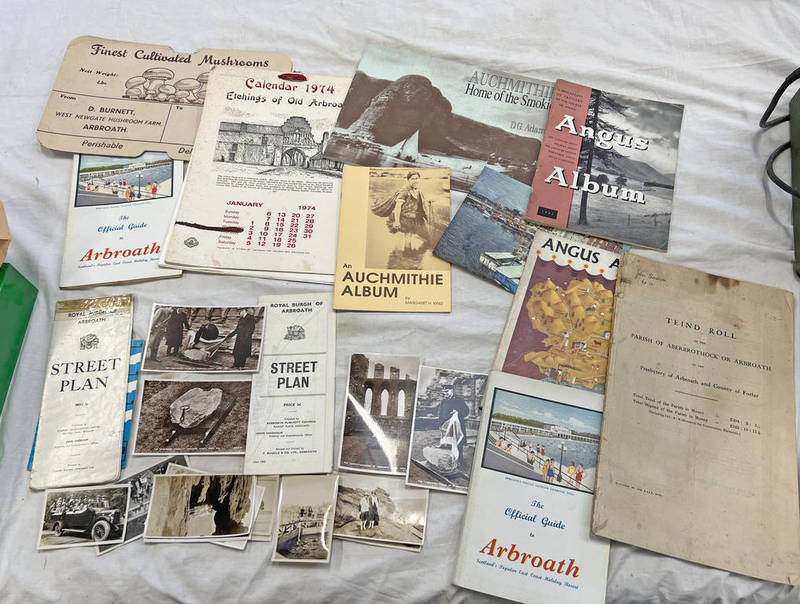 SELECTION OF ARBROATH RELATED EPHEMERA TO INCLUDE THE OFFICIAL GUIDE TO ARBROATH, ANGUS ALBUMS,