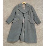 GREY MILITARY GREAT COAT WITH BUTTONS AND SHOULDER PIPS