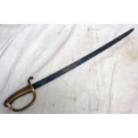 COPY OF A 1840 MODEL SPANISH INFANTRY BRIQUET SWORD WITH 69CM LONG BLADE STAMPED "FCA DE TOLEDO