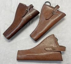 THREE UNMARKED LEATHER HOLSTERS IN THE 1908 PATTERN - 3 -
