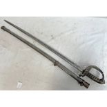LIGHT INFANTRY OFFICERS SWORD WITH 82CM LONG BLADE BY JONES OF LONDON AND ETCHED WITH SCROLLING
