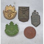 5 GERMAN THIRD REICH STYLE BADGES TO INLCUDE A KREISTAG DER NSDAP KOLN 1935 BADGE,