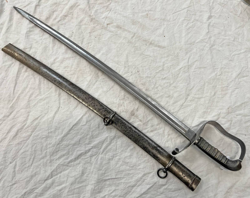 M1861 MOUNTAIN TROUP SABRE BY JUNG NO 27 WITH 66 CM LONG SHORTENED BLADE FOR THE 26TH LANDSTURM