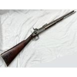 1876 PERCUSSION TOWER MUSKET WITH 55CM LONG BARREL, SEVERAL STAMP / PROOF MARKS, LADDER SIGHTS,