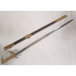 BRITISH NAVAL OFFICERS SWORD BY J FRIEDEBERG 81 QUEEN STREET, PORTSEA,