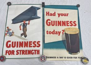 2 UNFRAMED GUINESS POSTERS,