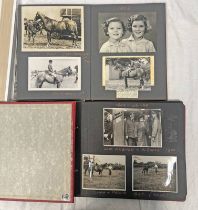 TWO 1940'S WW2 PHOTOGRAPH ALBUMS TO INCLUDE SCENES SUCH AS AIR VICE MARSHALL MACEWAN AND THE QUEEN