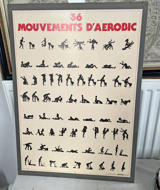 UNFRAMED POSTER TITLED '36 MOUVEMENTS D'AEROBIC' 63.