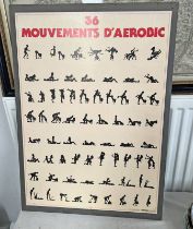 UNFRAMED POSTER TITLED '36 MOUVEMENTS D'AEROBIC' 63.
