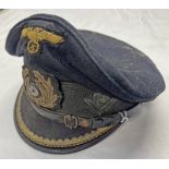 AGED MUSEUM QUALITY REPRODUCTION WW2 STYLE GERMAN U-BOAT KRIEGSMARINE HAT CAP U - 68 TO KPT LT,