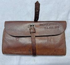 LEATHER POUCH MARKED 303 INCH VICKERS MG FS LTD 1944 ALSO MARKED WITH BRITISH BROAD ARROW ABOVE H B