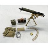 HIGH DETAIL SCALE MODEL OF A VICKERS MACHINE GUN (19CM LONG), COMES WITH TRIPOD, GUN, AMMO BELT,