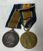 WW1 PAIR OF MEDALS AWARDED TO T4-236547 DVR H LOWE ASC