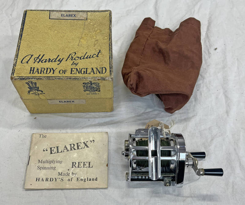 HARDY THE ELAREX MULTIPLYING REEL IN BOX WITH BOOKLET