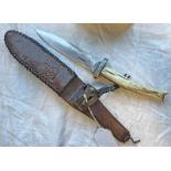 EARLY 20TH CENTURY GERMAN HUNTING KNIFE / TRENCH DAGGER,