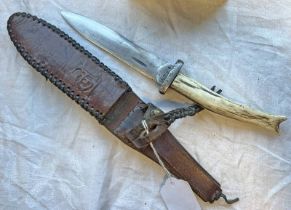EARLY 20TH CENTURY GERMAN HUNTING KNIFE / TRENCH DAGGER,