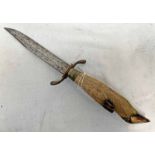 DEER HOOF KNIFE WITH 14.5 CM LONG BLADE MARKED EKRAN LAVALLE MEXICO 29.