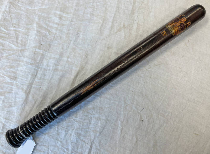 WILLIAM IV CONSTABULARY TRUNCHEON, BODY MARKED WR ABOVE CROWN WITH IV BELOW,