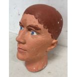 PAINTED MALE BUST 27CM TALL