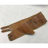 VINTAGE LEATHER MONEY BELT WITH INTEGRAL HOLSTER FOR A PISTOL MADE BY SMITH, 151,