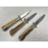 THREE CK MAKER FOLDING POCKET KNIVES WITH FOLDING GUARDS Condition Report: Light