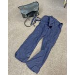 BRITISH RAILWAYS BOILER SUIT AND LEATHER BAG WITH LOGO